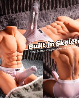 AUSLOVE Realistic Male Sex Doll Torso – 24LB Muscular Sex Dolls for Women with Thrusting & Vibrating Dildo, Gay Sex Toys with Flexible Skeleton Tight Anal, Half Body Toy-Sex for Men Female Masturbator