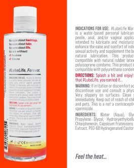 LUBELIFE Water-Based Warming Lubricant, Warm Invigorating Heating Sensation, Lube for Men, Women and Couples, 8 Fl Oz