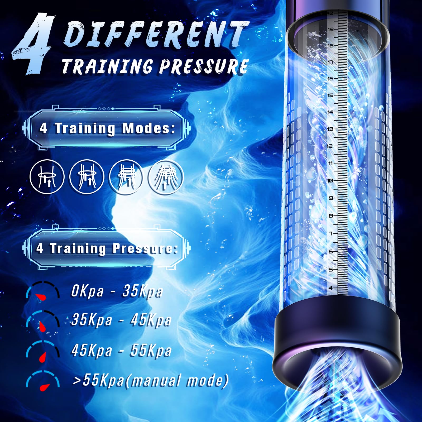 Electric Penis Pump, Adult Sex Toys Dick Enlarger for Men Erection, Air Water Extender with 4 Training Pressure and 3 Suction Modes, Automatic Male Masturbator with Penis Rings and Mini Pocket Pussy