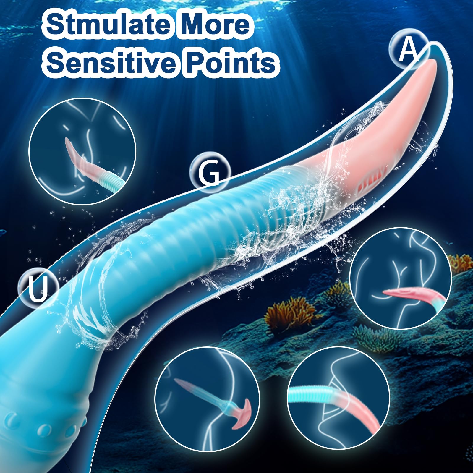 Anal Toys Anal Dildo Long Dildo,11.4 inch Fantasy Dildos for Prostate Massager & Anal Training,Luminous Monster Dildos with Knot, Silicone Thin Dildo Adult Sex Toys & Games for Women Men Beginner