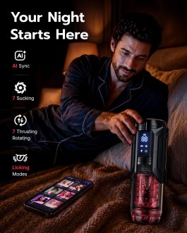 EINSEO Sex Toys for Men Penis Pump – AI Sync Waterproof Male Masturbator Stroker with 7 Sucking Thrusting Rotating & 7 Licking Modes, Adult Toys Pocket Pussy Mens Sex Toy Blowjob Sex Machine Bath Item