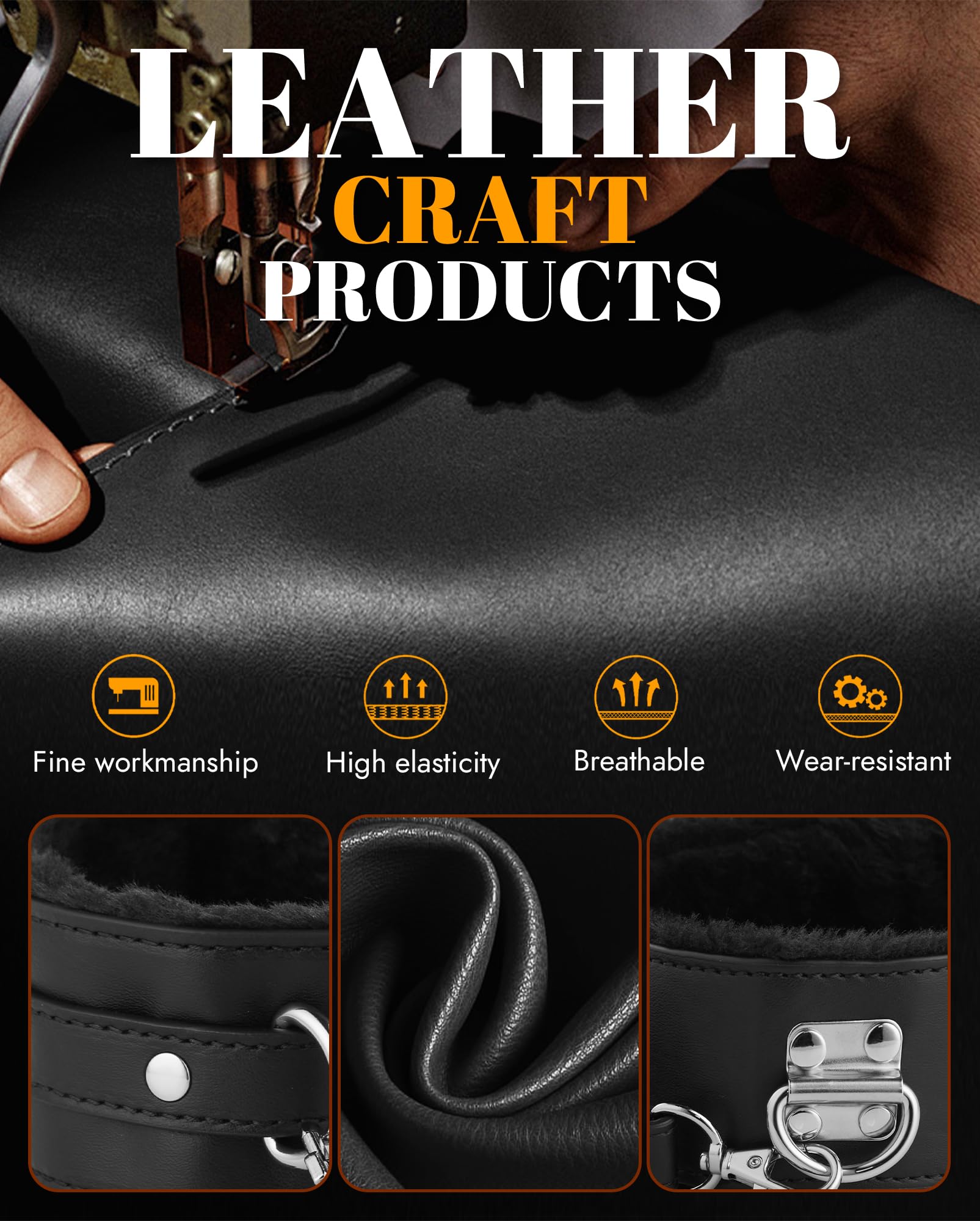 UTIMI Bondage for Sex 11 Pcs BDSM Leather Bondage Sets Restraint Kits for Women and Couples