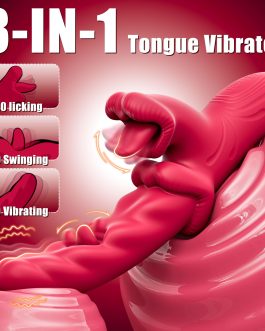 Tongue Vibrator Sex Toys for Women, 3 in 1 Dildo Adult Toy with 10 Licking & Swinging and Vibrating Modes, Realistic Dildos Clit G Spot Vibrator Nipple Anal Toys for Couples Games