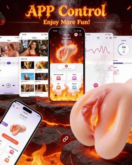 AI Sync Automatic 8 Speed Vibrating&Heated Male Masturbators Sex Toys Pocket Pussy Men masturbator Realistic Adult Toys Sex Dolls 3D Realistic Pussies Soft Buttocks with Vaginal Anal Vibration Heated