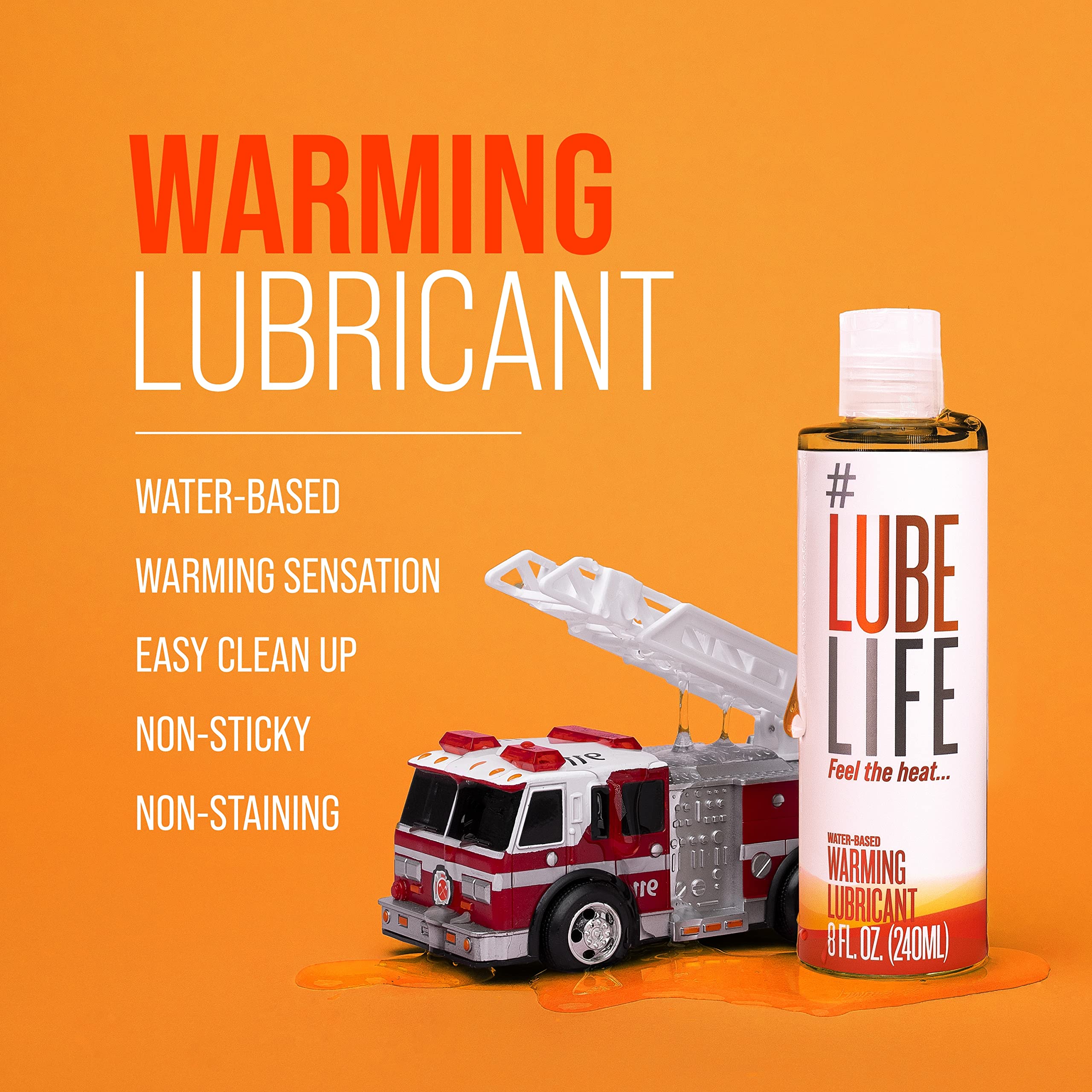 LUBELIFE Water-Based Warming Lubricant, Warm Invigorating Heating Sensation, Lube for Men, Women and Couples, 8 Fl Oz