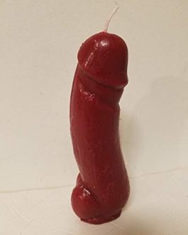 Red male genital penis candle for spell casting. love lust, fertility