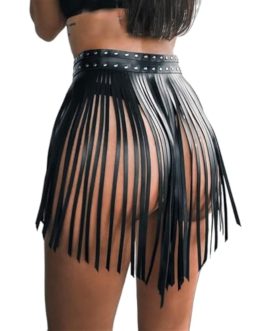 Full Cage Bra Body Chest Harness Lingerie Set with Garter Belt