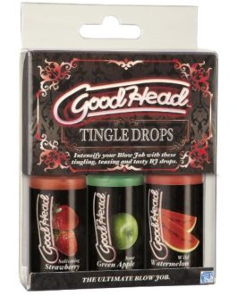 Doc Johnson GoodHead – Tingle Drops – Sweet and Tingling Oral Sex Enhancing Drops – Watermelon, Green Apple, Strawberry – 3 x 1 oz. bottles (28 g)