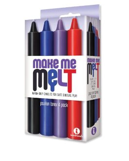 Couples Sex Toy Bundle of Make Me Melt Sensual Warm-Drip Candles, 4 Pack, Passion Tones and Icon Brands Try Curious Vibe Kit – Pink
