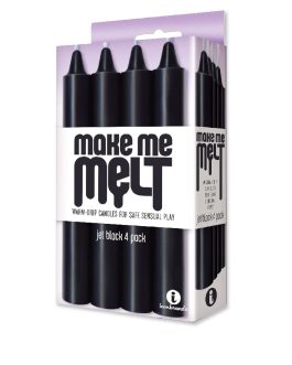 Sex Toy Gift Set Bundle of Make Me Melt Sensual Warm-Drip Candles, 4 Pack, Jet Black and Icon Brands The Orange is The New Black Silicone Heart Gag