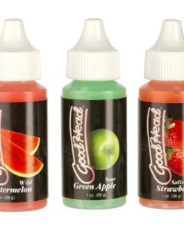 Doc Johnson GoodHead – Tingle Drops – Sweet and Tingling Oral Sex Enhancing Drops – Watermelon, Green Apple, Strawberry – 3 x 1 oz. bottles (28 g)