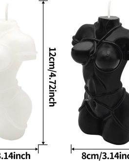 2 PCS Body Shaped Candle, Female Body Candle Woman S&M Torso Sexy Candles for Living Room Bedroom Bathroom Home Table Aesthetic Decoration Christmas, Soy Wax Scented Candle Scented