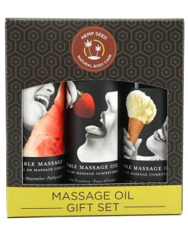 Earthly Body Edible Massage Oil – Hemp Seed, Almond, Grapeseed, Apricot & Vitamin E Oil – Vegan & Cruelty Free