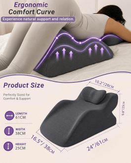 TAFFY’S Extra-Firm Wedge Pillow for Reading and Relaxing