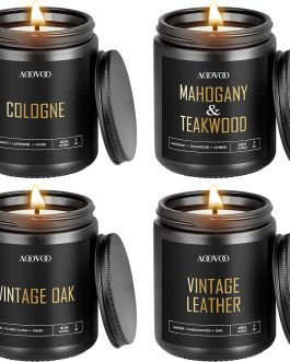 Scented Candles for Men – 4 Pack Candles for Home Scented