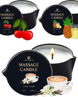 3 Pack Massage Oil Candles 2.35oz Low Temp Massage Candle Valentines Gifts