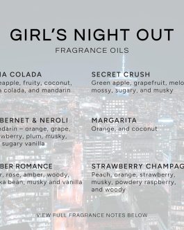 Eternal Essence Oils Girl's Night Out Set of 6 Premium Fragrance Oils – Includes Strawberry Champagne, Pina Colada, Secret Crush, Margarita, Amber Romance, and Cabernet & Neroli Scented Oils – 10ML