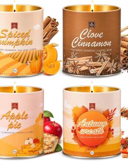 Fall Candles Set, Scented Candles for Home, Gift Ready, 6 x 3.5oz